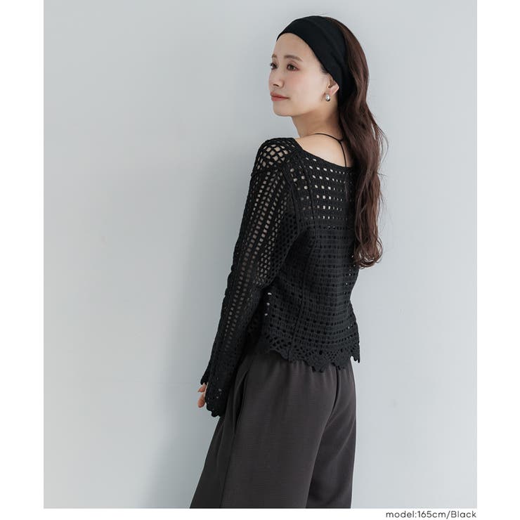 フレアスリーブクロシェニット | coca | 詳細画像17 