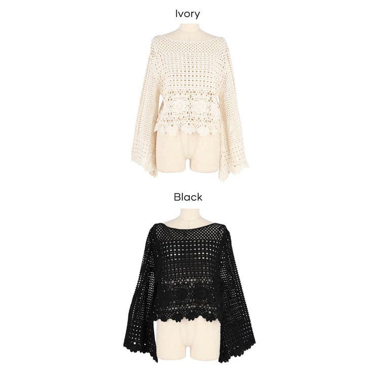 フレアスリーブクロシェニット | coca | 詳細画像21 