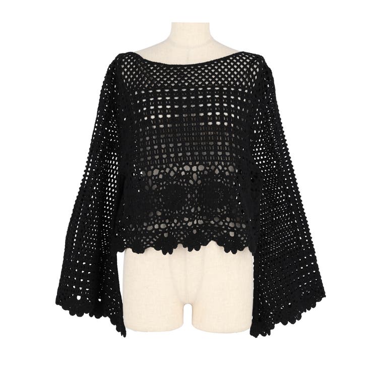 フレアスリーブクロシェニット | coca | 詳細画像3 