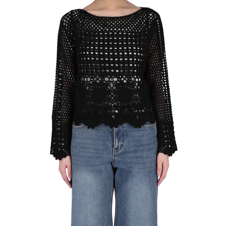 フレアスリーブクロシェニット | coca | 詳細画像4 