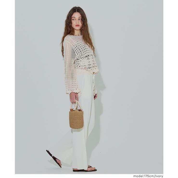 フレアスリーブクロシェニット | coca | 詳細画像8 