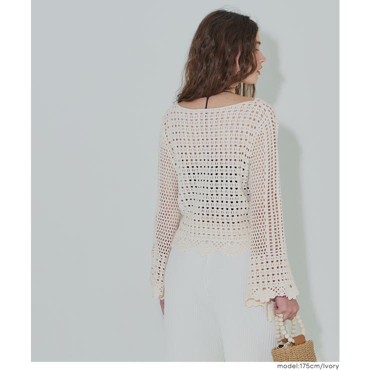 フレアスリーブクロシェニット | coca | 詳細画像9 