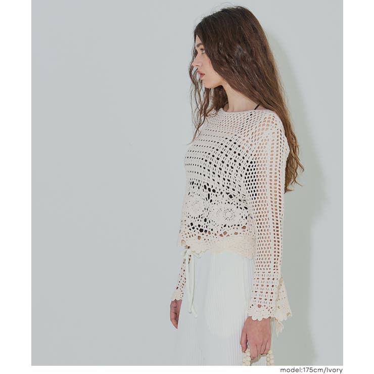 フレアスリーブクロシェニット | coca | 詳細画像10 