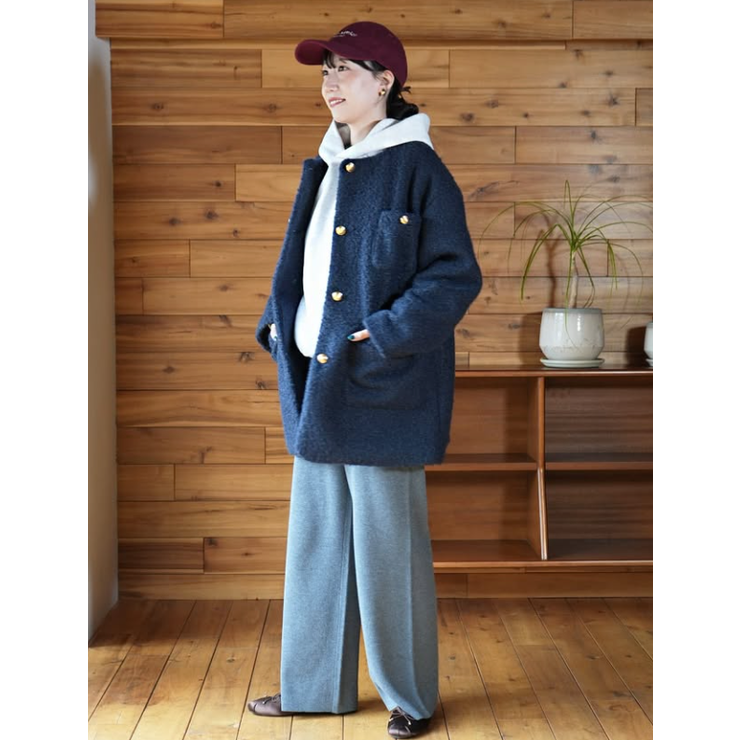 プードル金釦ノーカラーコート | coca | 詳細画像29 