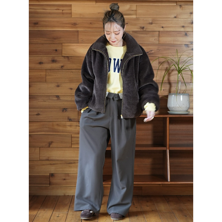 【洗える】フェイクファースタンドカラーブルゾン | coca | 詳細画像18 