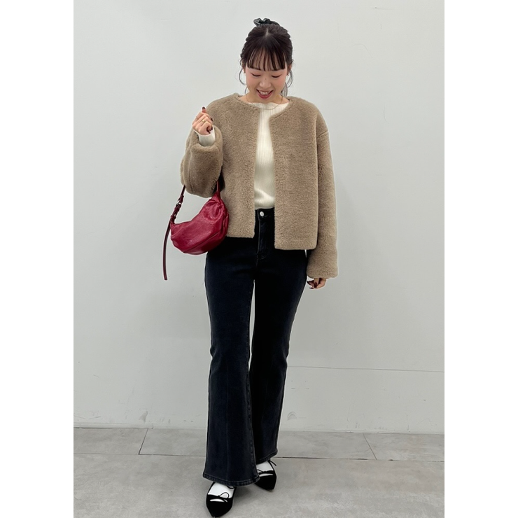 【洗える】フェイクファーノーカラーブルゾン | coca | 詳細画像20 