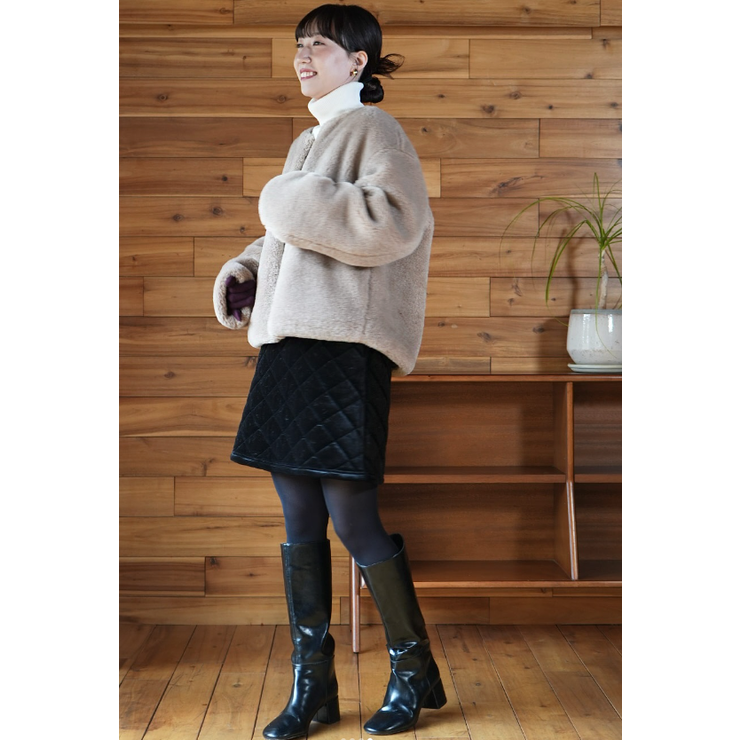 【洗える】フェイクファーノーカラーブルゾン | coca | 詳細画像18 