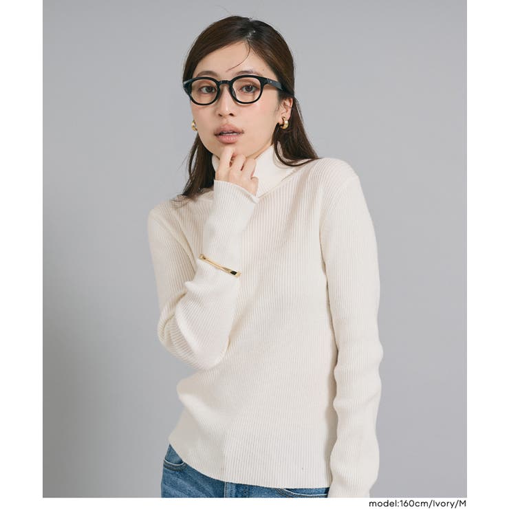 ［Ivory］ | ＼26aw新色登場／軽量ニット タートルネックラウンドヘム【西山茉希様着用】 | coca