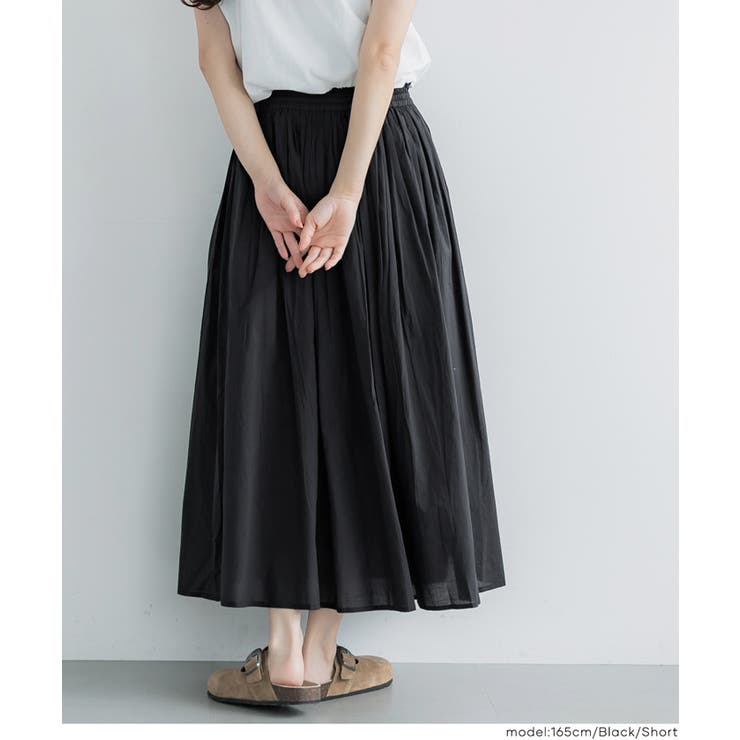 [Black] | 【26ss新色登場】コットンボイルスカート | coca