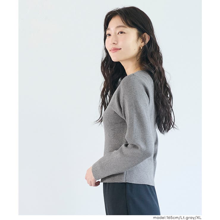 ［Lt.gray］ | ＼26aw新色登場／スタイルアップを叶えるクロップド丈ニットトップス | coca