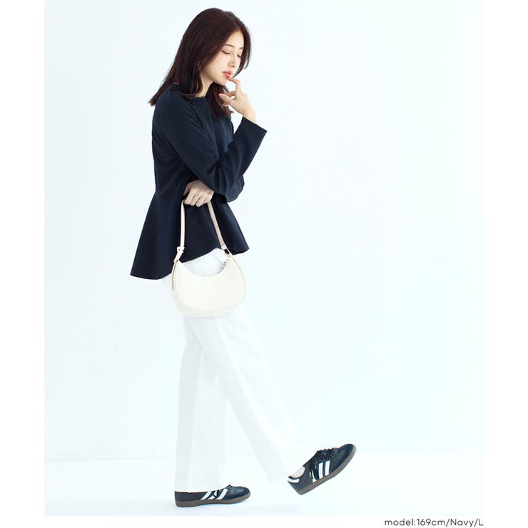 エンボス長袖裾フレアトップス | coca | 詳細画像13 