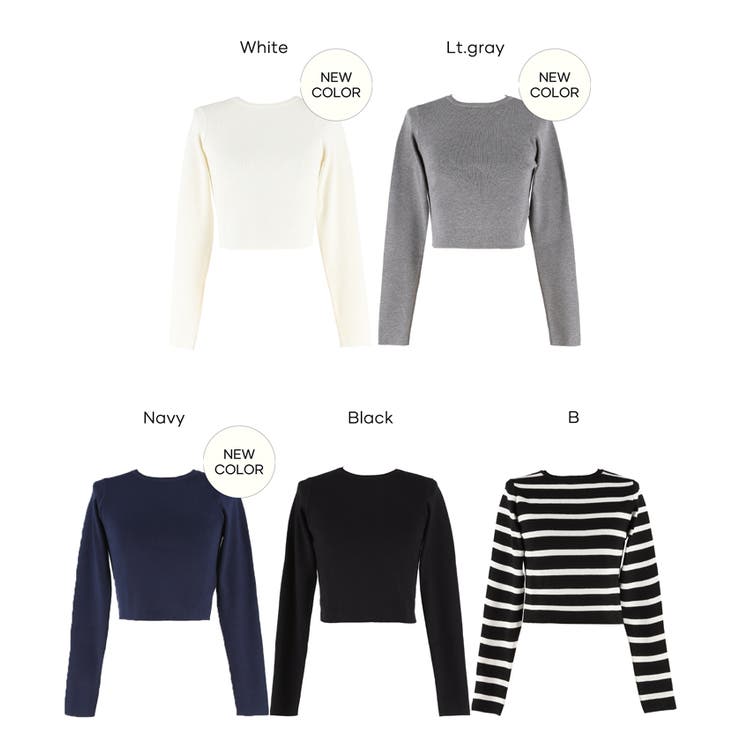 スタイルアップを叶えるクロップド丈ニットトップス | coca | 詳細画像24 