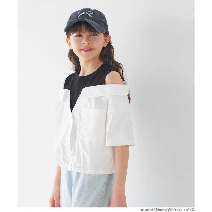 タンクドッキングオープンショルダーシャツ キッズ | coca | 詳細画像10 