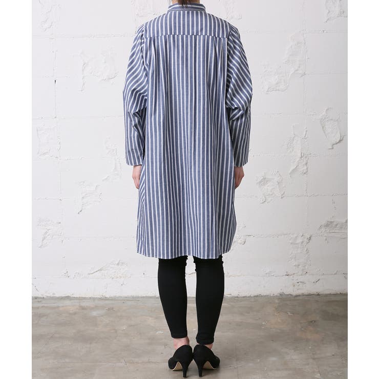 ⭐︎cocoさま専用⭐︎ストライプオーバーサイズシャツ コカ coca タイプライターストライプオーバーシャツ （A