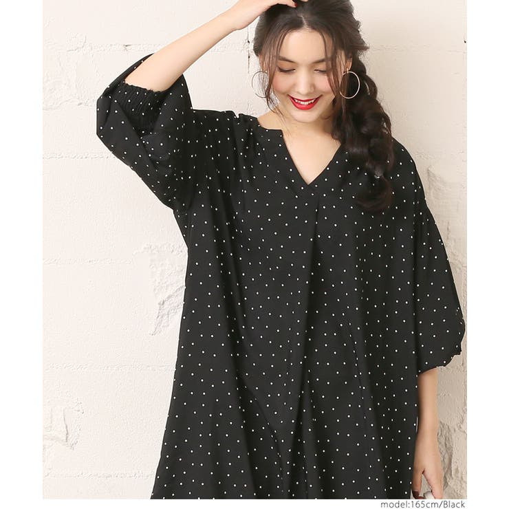 ❤️23新作 新品♡ SelfPortrait 黒ドットロングワンピース♡　801 ドットデシンタックワンピース | ラビアンジェ-⼤きいサイズの