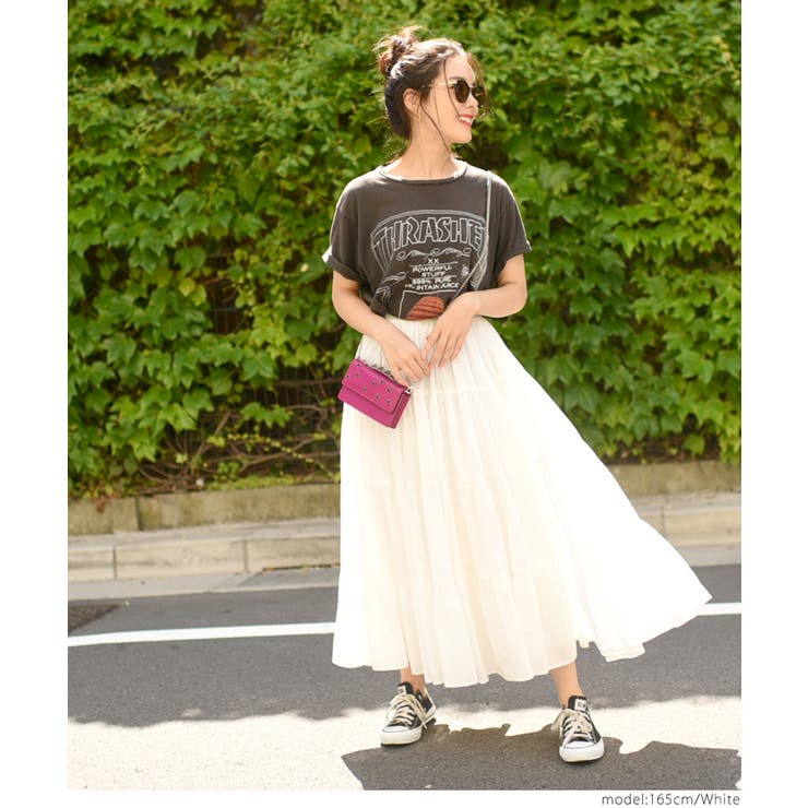 ackaアイボリー ティアードロングスカート ティアードロングスカート: ボトムス｜ハニーズ公式通販