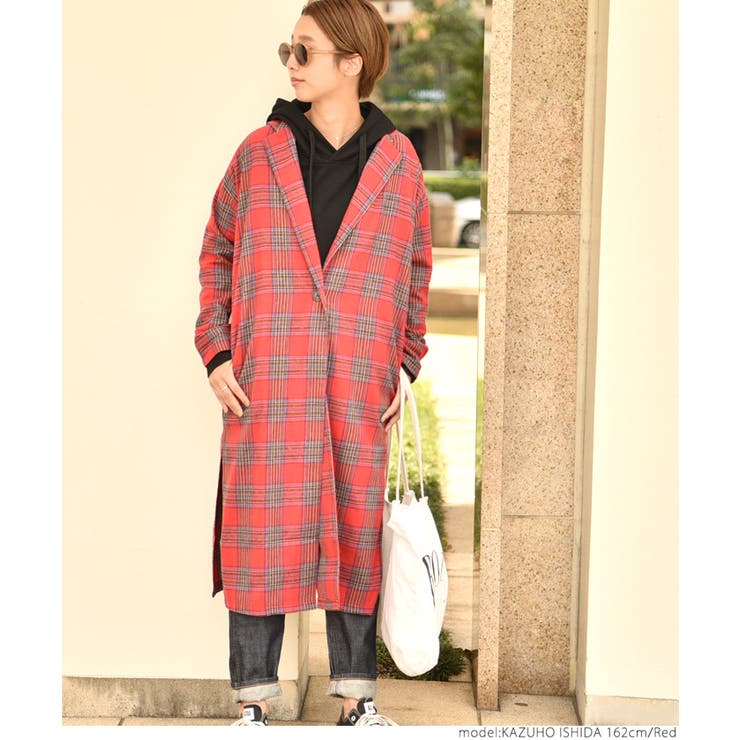 タータンチェックロング丈シンプルガウンcocaオリジナル 石田一帆さん