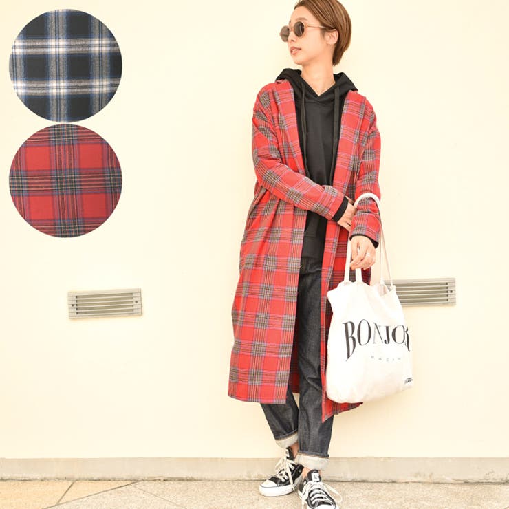 TROVE / KANGAS GOWN　ロングチェックカーディガン t7270_0.jpg