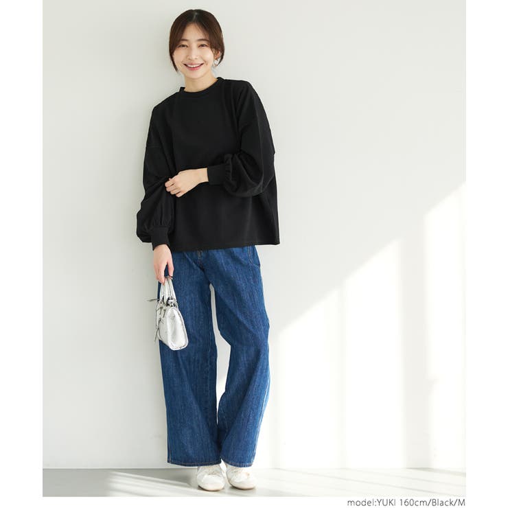 エンボス長袖バルーントップス[品番：PA000009493]｜coca（コカ