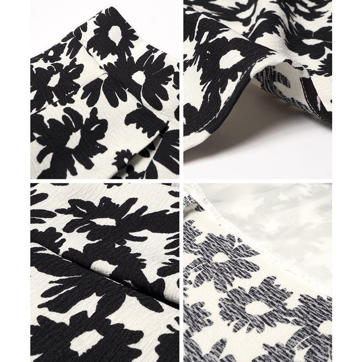 ウエストタックモノトーンフラワースカートcocaオリジナル(フレア Aライン ミ… | coca | 詳細画像12 