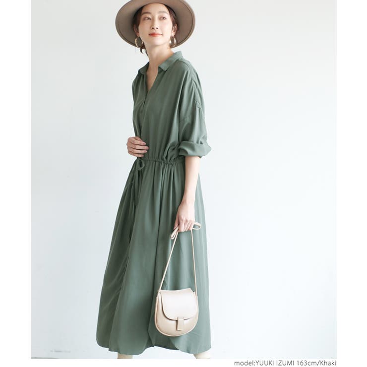 シャツワンピース レディース ロングシャツ[品番：PA000011376