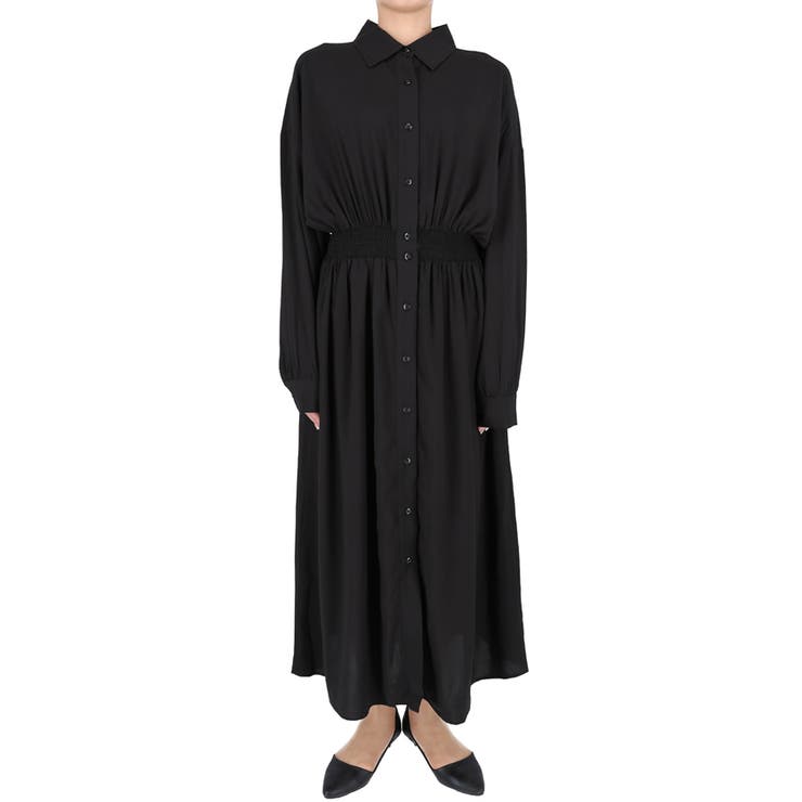 売約済み　専用　アピースオブライブラリー　インディゴシャツロングワンピース シャツワンピース レディース ロングシャツ[品番：PA000011185
