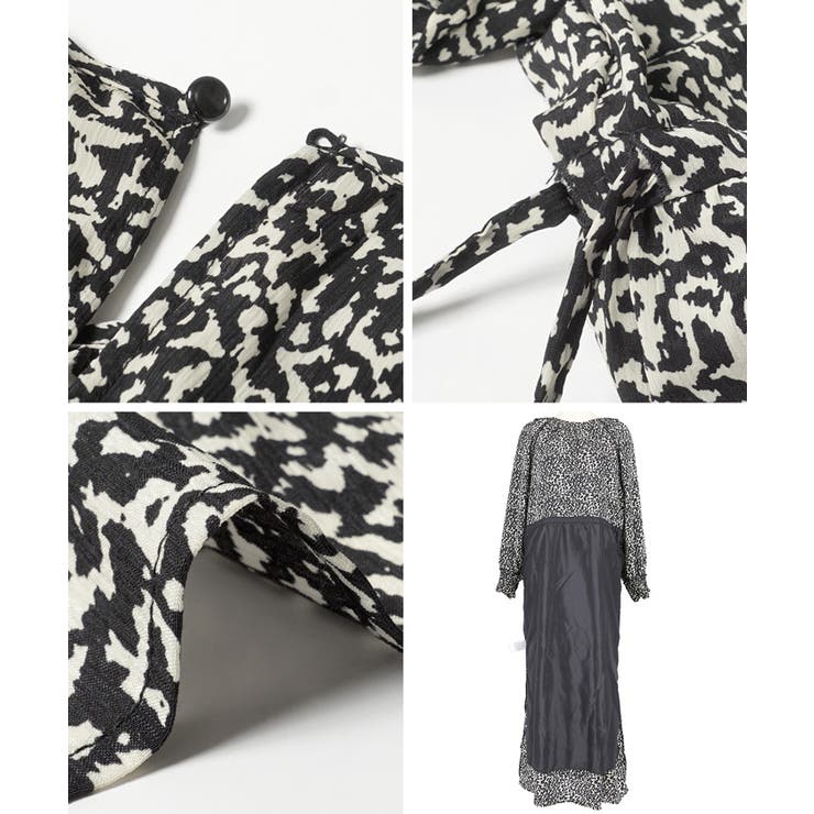 フラメンコワンピース アニマル柄 伸びる生地 柄ワンピースのみ