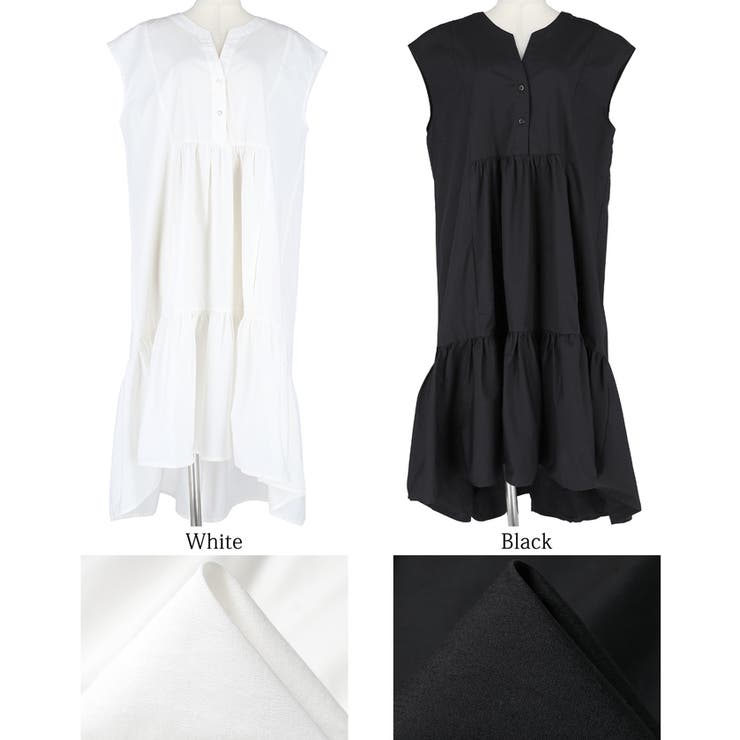 M-premier BLACK　ティアードノースリーブワンピース　36 B:MING LIFE STORE by BEAMS｜ティアード ノースリーブ マキシ