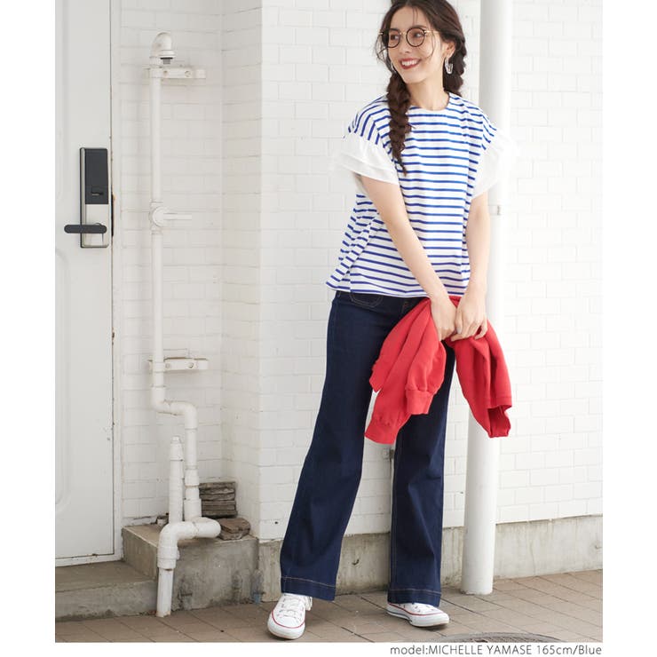 フリルドッキングボーダートップス | coca | 詳細画像13 