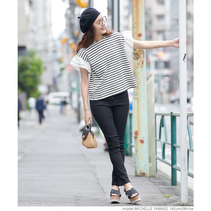 フリルドッキングボーダートップス | coca | 詳細画像8 