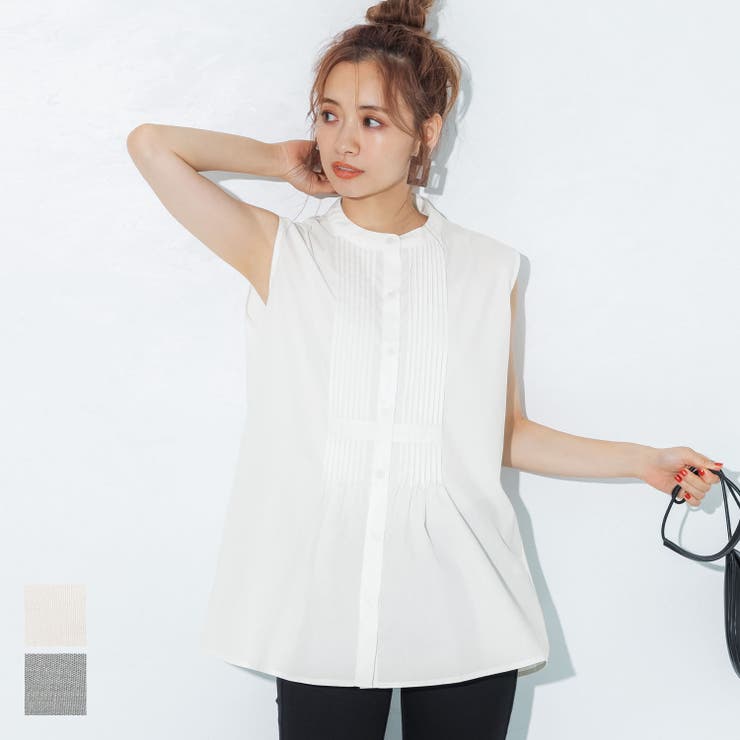 ピンタックノースリーブブラウス ピンタックノースリーブブラウス | N. Natural Beauty Basic