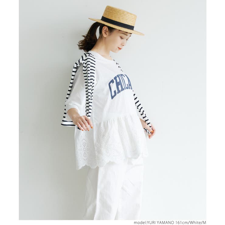 レース切り替えロゴTシャツ | coca | 詳細画像10 