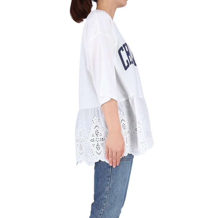 レース切り替えロゴTシャツ | coca | 詳細画像5 