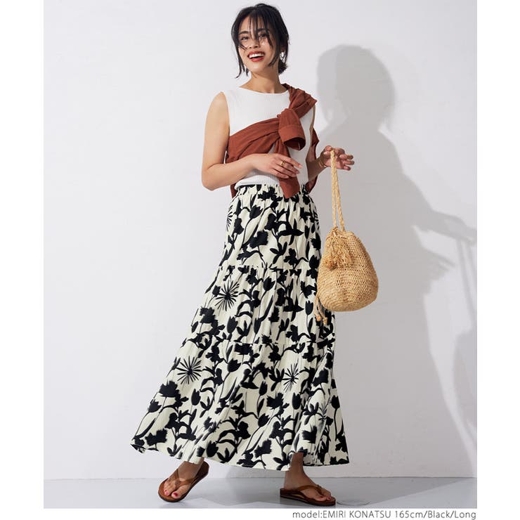 人気華やか✨インゲボルグ花柄ティアードロングスカートF相当