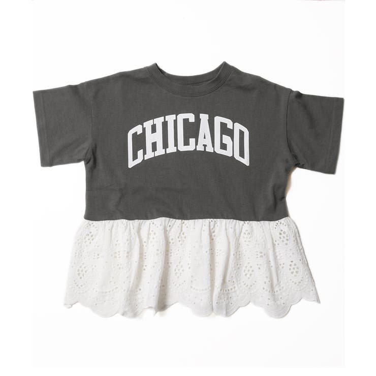 キッズ 親子お揃いレース切り替えロゴT | coca | 詳細画像3 