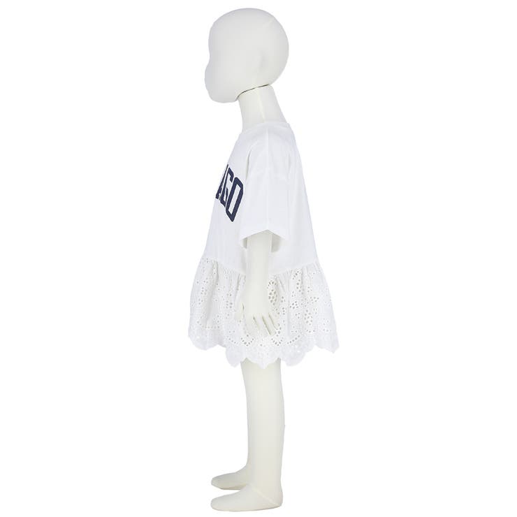 キッズ 親子お揃いレース切り替えロゴT | coca | 詳細画像5 