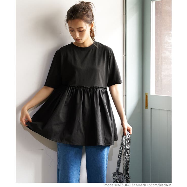 ［Black］ | トップス レディース 切り替え | coca