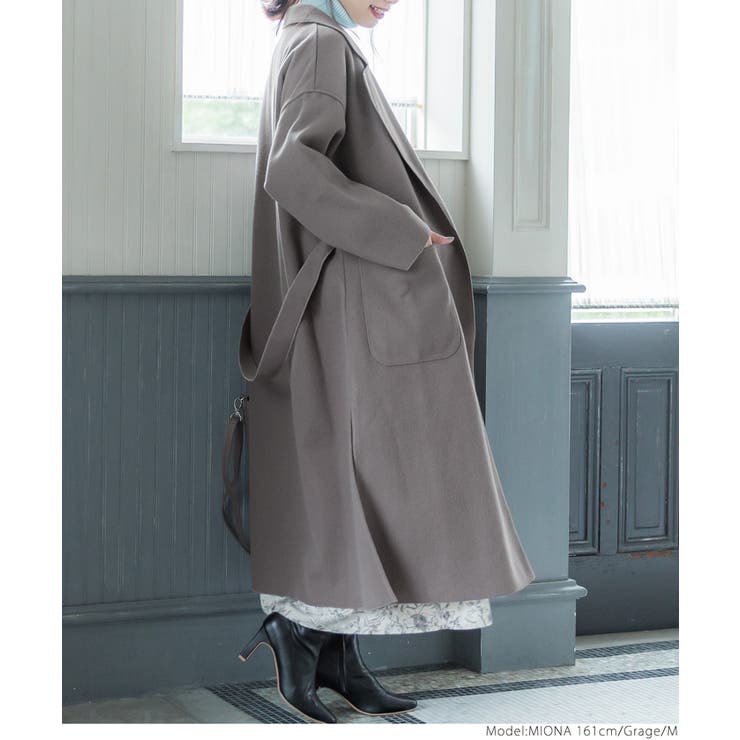 ウォッシャブルフェイクウールカウンコート[品番：PA000011993]｜coca