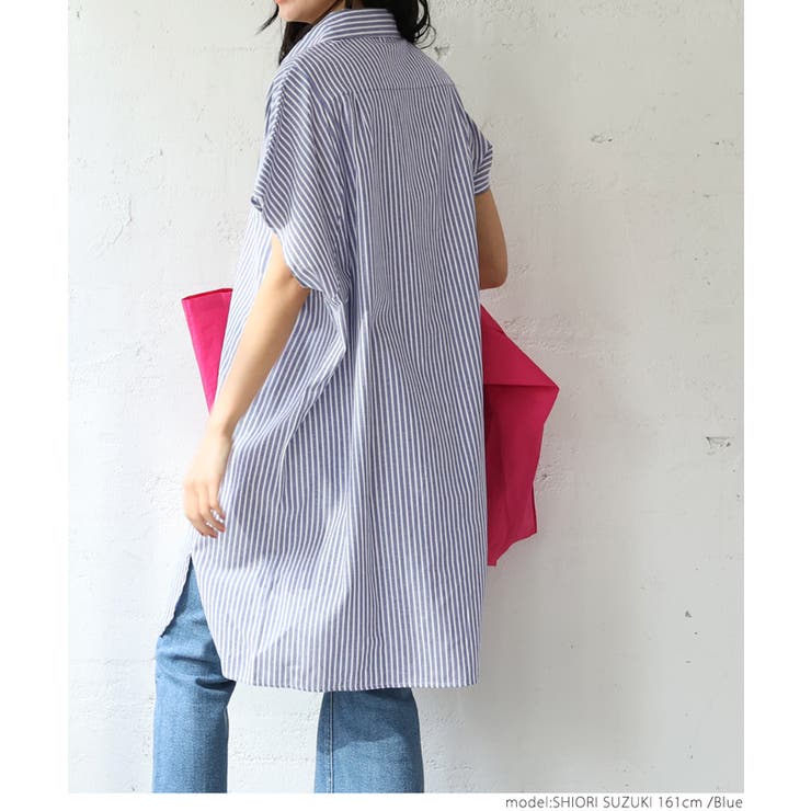 ストライプオックス半袖シャツ[品番：PA000012345]｜coca（コカ