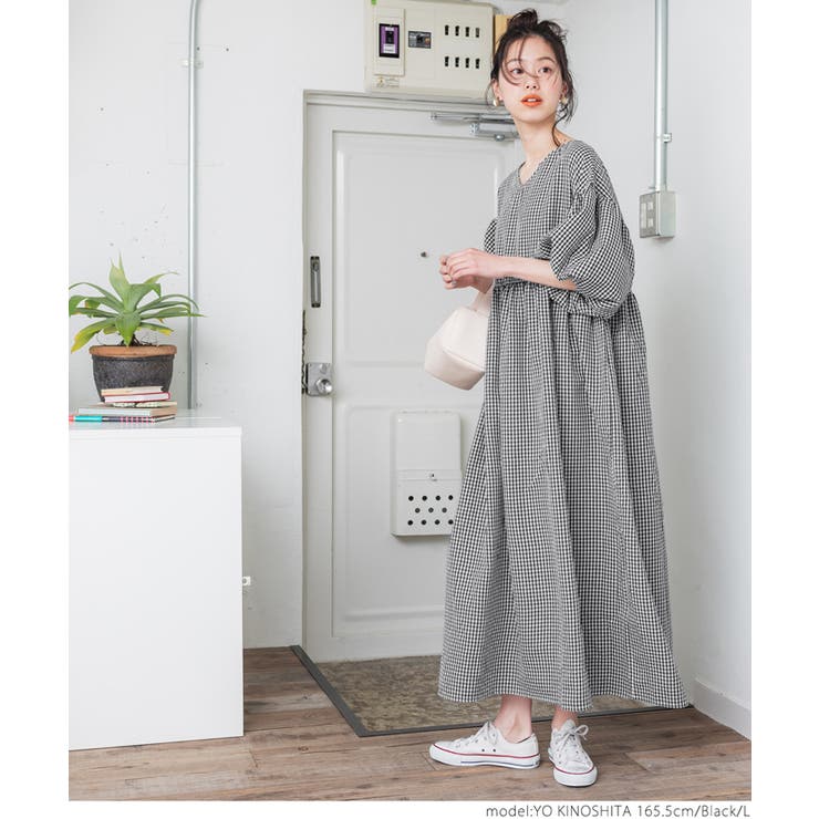 サッカーギンガムチェックワンピース | coca | 詳細画像12 