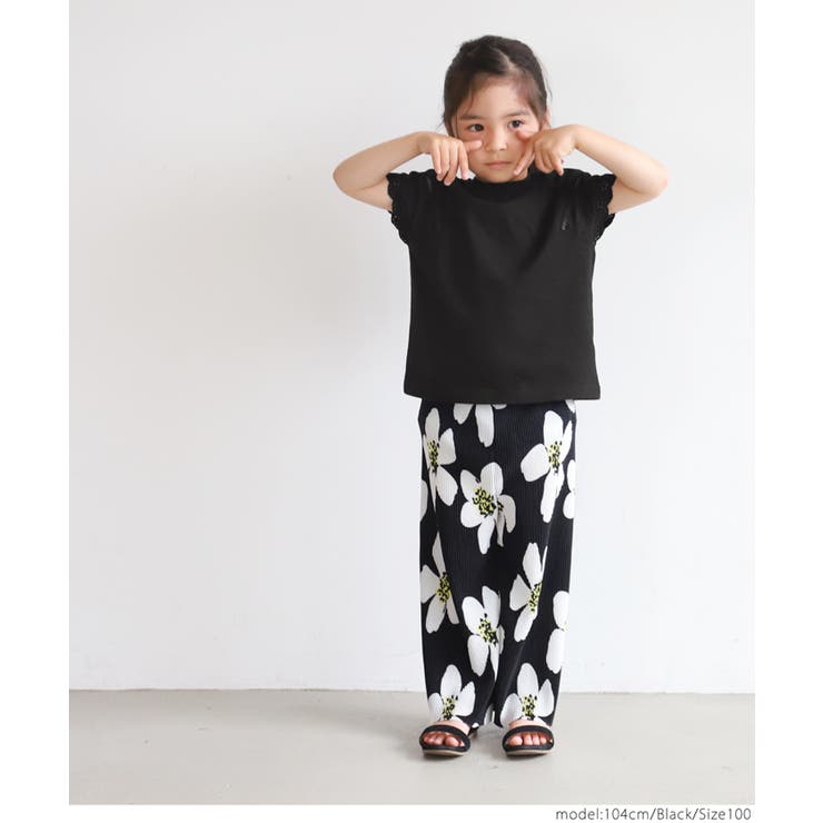 キッズ 親子お揃い袖レースカットTシャツ | coca | 詳細画像10 