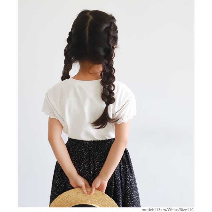 キッズ 親子お揃い袖レースカットTシャツ | coca | 詳細画像12 