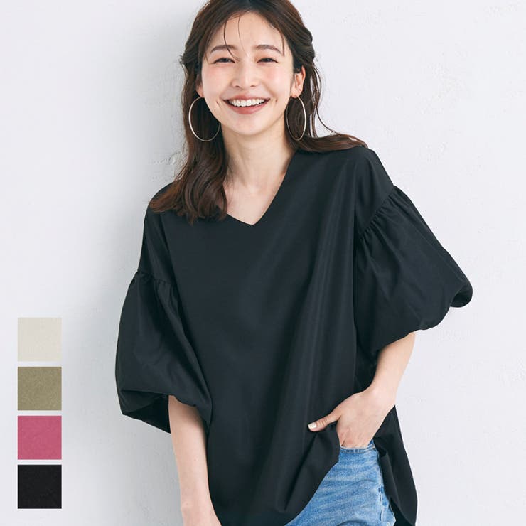 ★ポムポム★Vネック サッカーブラウス any SiS｜【WEB限定】エニポカシリーズVネック ブラウス