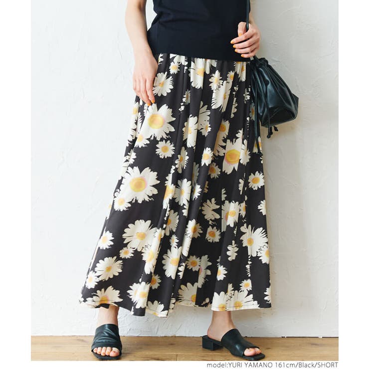 ［Black］ | マーガレット柄スカート | coca