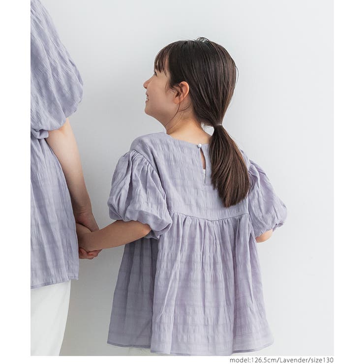 キッズ 親子お揃いドビーレーススクエアブラウス | coca | 詳細画像4 