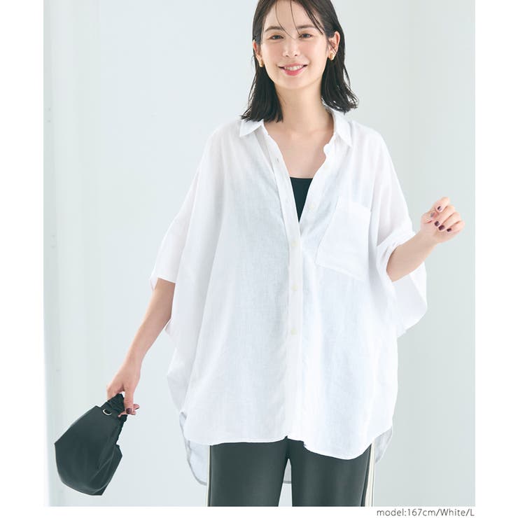 ［White］ | 【新色追加！】レーヨンリネンポンチョシャツ | coca
