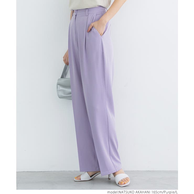 【最終お値下げ】ハグオーワー　センタータックワイドニットパンツ ワイドタックパンツ white(レギュラー,ロングレングス) | ok.soon