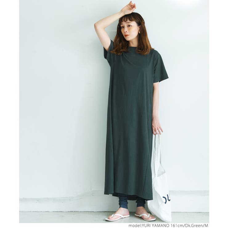 接触冷感カットソーワンピース[品番：PA000012666]｜coca（コカ