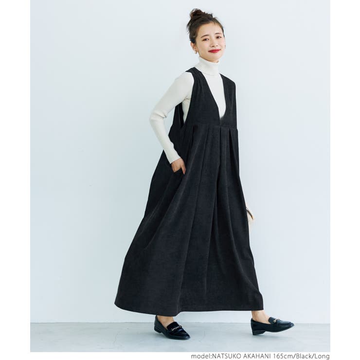 コーデュロイVネックワンピース[品番：PA000012962]｜coca（コカ）のレディースファッション通販｜SHOPLIST（ショップリスト）