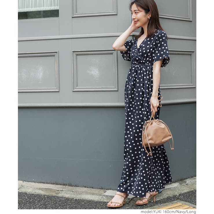 カシュクールドットワンピース[品番：PA000012860]｜coca（コカ